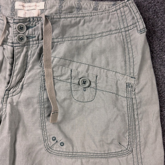 Vintage Y2K Abercrombie & Fitch Cargo Pants Womens Medium Mint Low Rise Bootcut - Picture 8 of 15